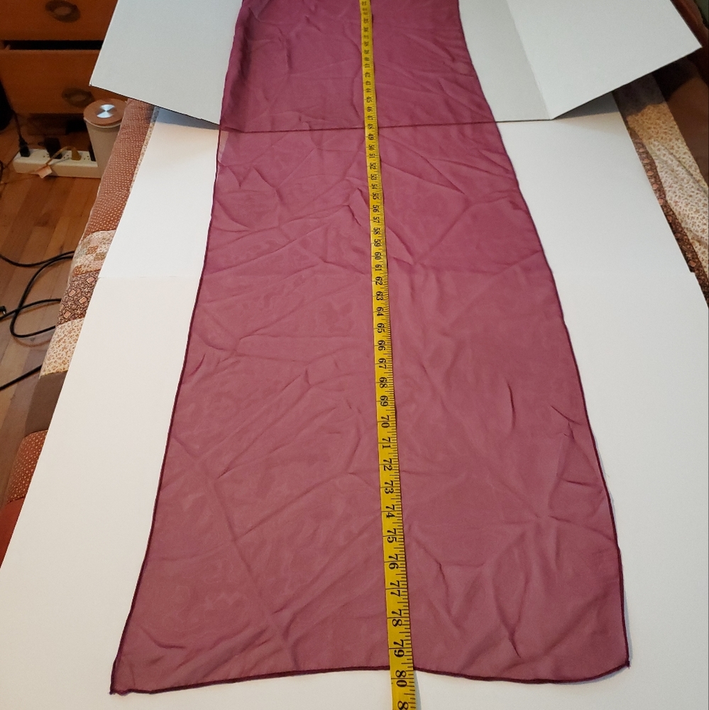 Vintage Scarf. 80"X24". GVC. Plum.